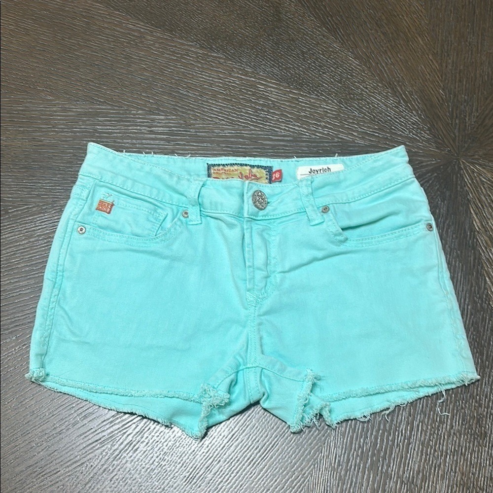 Dear John Turquoise Aqua Denim Jean Shorts